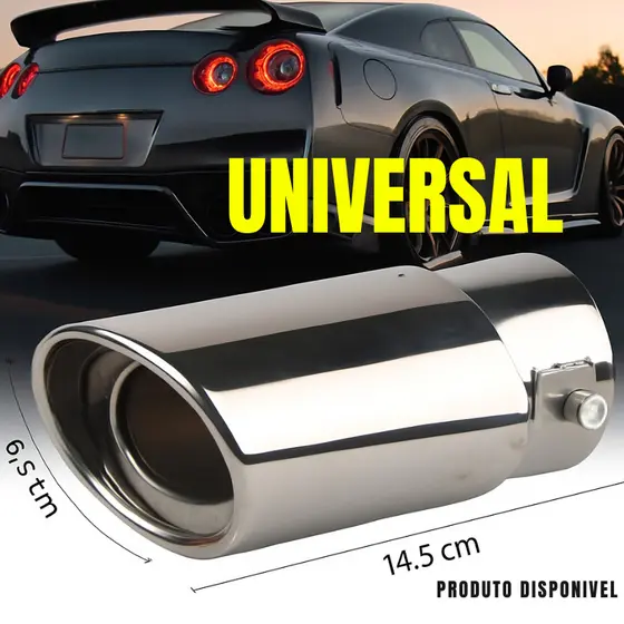 Ponteira Escapamento Esportiva Automotivo Inox Modelo Reto e Curvada