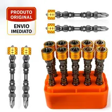 Kits Bits Ponteira  Dupla Magnetica Imantada Com Limitador Parafusadeira