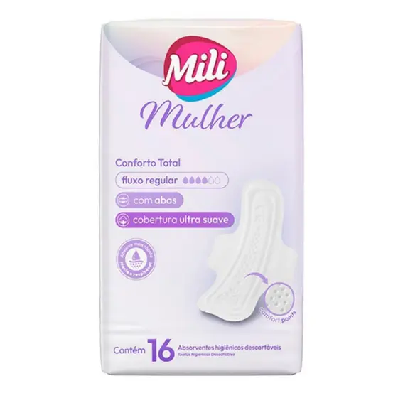 ABSORVENTE MILI MULHER CONFORTO TOTAL ULTRA SUAVE ABAS 16UN