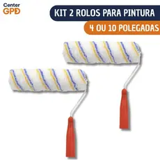 Kit 2 Rolo De Pintura 4 ou 10 Polegadas - Pintura Manutenção - Cores Sortidas
