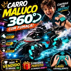 Carro Controle Remoto 360° Acrobático com Fumaça 4x4 Drift Carrinho Infantil