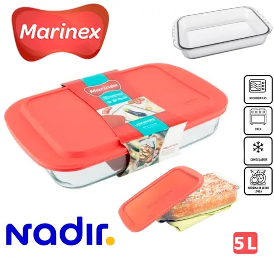 Lasanheira Marinex 5L Assadeira - Grande Nadir Figueredo - COM TAMPA