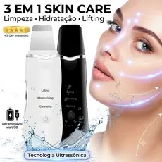 Peeling Ultrassônico Facial 3 em 1 Removedor de Cravos Limpeza e Lifting