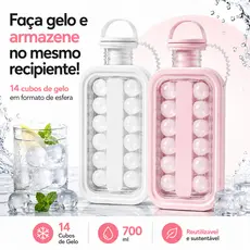 Garrafa Forma De Gelo Silicone Cubo Esfera Bebida Gelada BPA Free