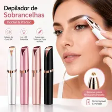 Depilador de Sobrancelhas Elétrico Indolor com LED e Cabeça de Ouro 18K