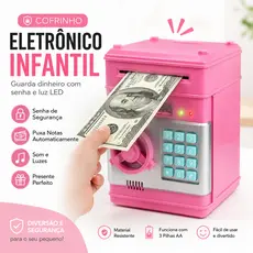 Cofre Digital Eletrônico Puxador Notas Moedas Automático MIRA STORE