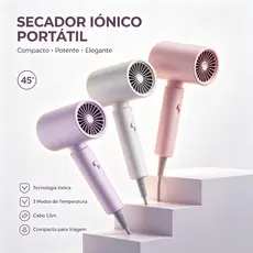 Secador de Cabelo Portátil Íon 5000W 110V 3 Temperaturas Compacto Viagem Profissional