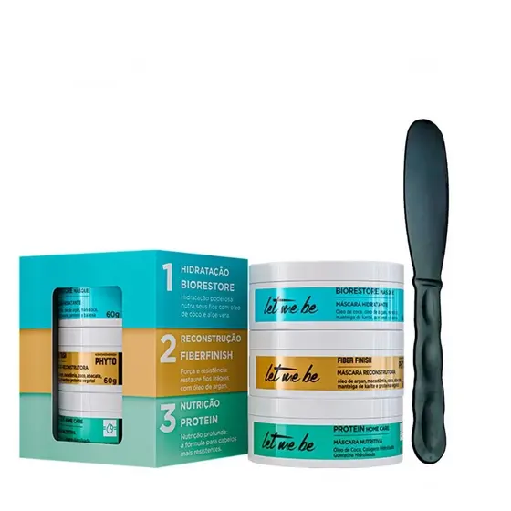 Kit Cronograma Capilar Bio. Fiber. e Protein Let Me Be 60g