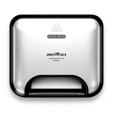 Sanduicheira e Grill Britania Inox Ceramica Revestimento Redstone Evita Grudar Alimentos 750W