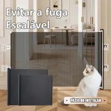 Portão Retrátil de Proteção para Gatos e Cachorros | Cerca Portátil para Porta Pet