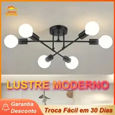 6 lâmpada Lustre Moderno LED 3 Cores em 1 Luminária Para Teto Sala e Quartos Iluminação Criativa