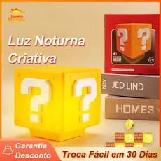 Luminária Super Mario LED Ponto De Interrogação Luz Noturna Carregamento USB Lâmpada Mesa Decorativa