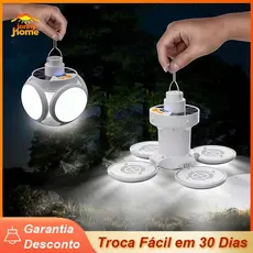 Lâmpada emergência Lanterna Solar Bateria Recarregável 3 Niveis De Luz Camping Com Gancho Economia De Energia