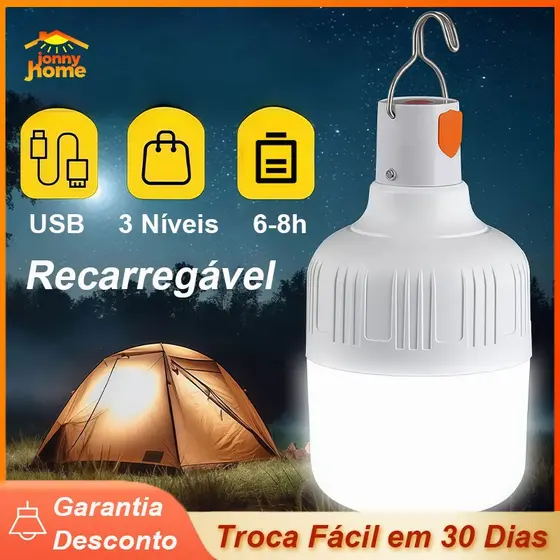 Portátil Lâmpada LED USB Recarregável Para Acampamento Camping 20W/80W/100W/150W
