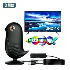 Antena de TV Digital Interna Amplificador 25dB Sinal Forte Para Tv Smart  4K HD  Canais Abertos