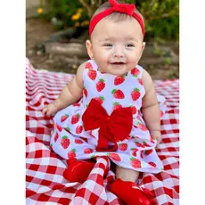 Vestido Infantil Bebê Menina Moranguinho Roupas Algodão