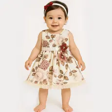 Vestido Infantil Bebê Mavi Festa Princesa Floral