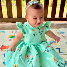 Vestido Infantil Bebê Menina Isis Verde Roupas Algodão
