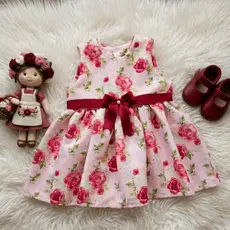 Vestido Infantil Menina Maria Flor com Laço