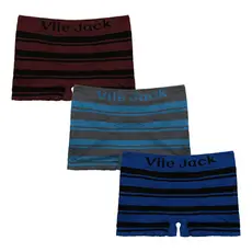 Kit com 3 Cuecas Boxer Vile Jack Microfibra Premium Tecnológica