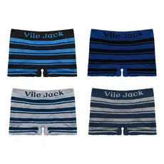 Kit com 4 Cuecas Boxer Vile Jack Microfibra Premium Tecnológica