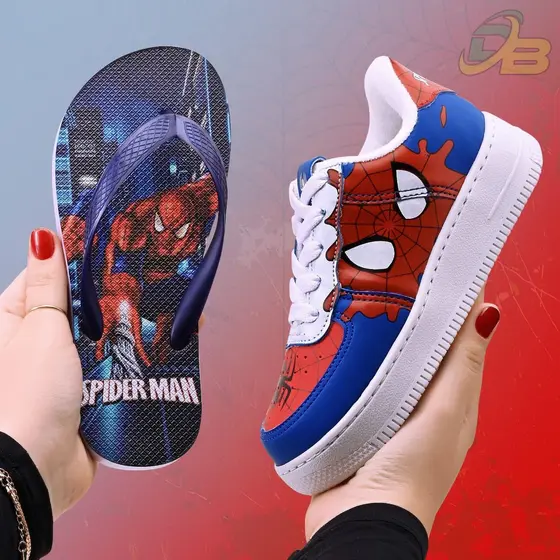 Kit Tenis+Chinelo Homem Aranha Lindo Confortavel Meninos