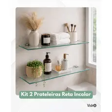 KIT 2 PRATELEIRAS ORGANIZADOR 50X15 6MM INCOLOR