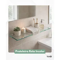 PRATELEIRA DE VIDRO ORGANIZADOR COZINHA 50X15 8MM INCOLOR