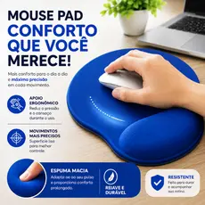 Mouse Pad Ergonômico com Apoio para Pulso – Base Antiderrapante | Precisão e Conforto
