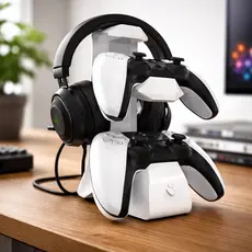 Suporte 2 Controles Headset Headphone Mesa Playstation 5 Ps5