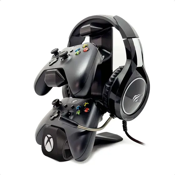 Suporte 2 Controles Xbox One SX Series Fone Ouvido/headphone