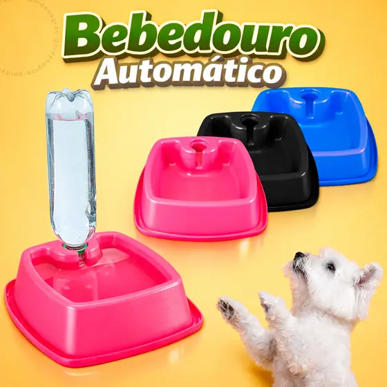 Bebedouro Automático Anti Formiga Quadrado 900ml Cães Gatos Suporte Garrafa Higiene Cuidados Pet Bebedor Pote Água