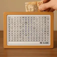 Cofre Desafio 5Mil/10Mil/20Mil Caixa de Dinheiro /MDF / Método Japonês / Poupança / Depósitos