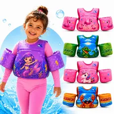 Colete Salva Vidas Bóia Infantil Flutuador Não Fura Até 25kg Kids Segurança para Piscina e Praia (Várias Estampas)