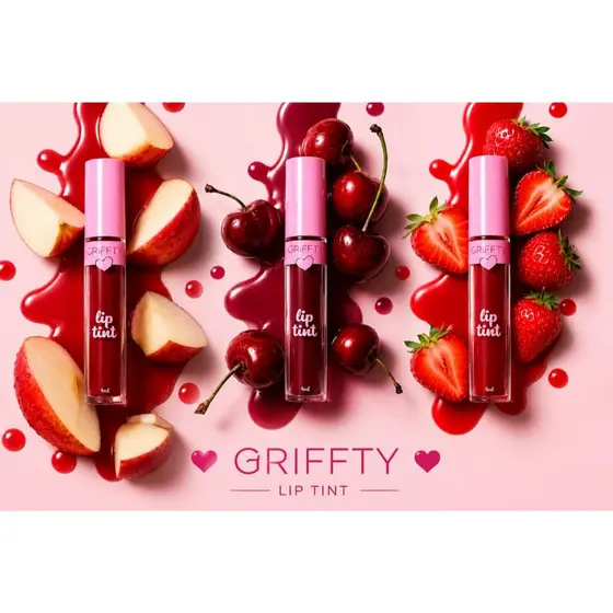 Lip Tint  Cores Vibrante, Hidratação Natural e Multifuncional - GRIFFTY