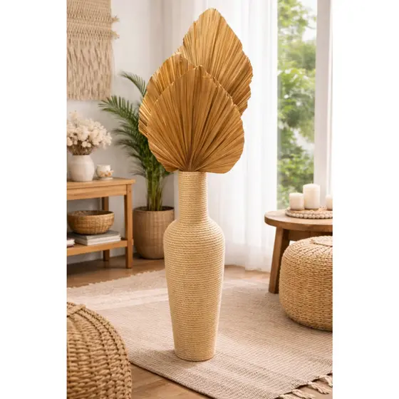 vaso alto boho chic , vaso Rústico ,vaso para capim plumas, vaso decorativo