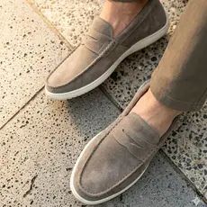 Mocassim Masculino Couro Legítimo Suede Confortável Drive Sapato Camurça Casual