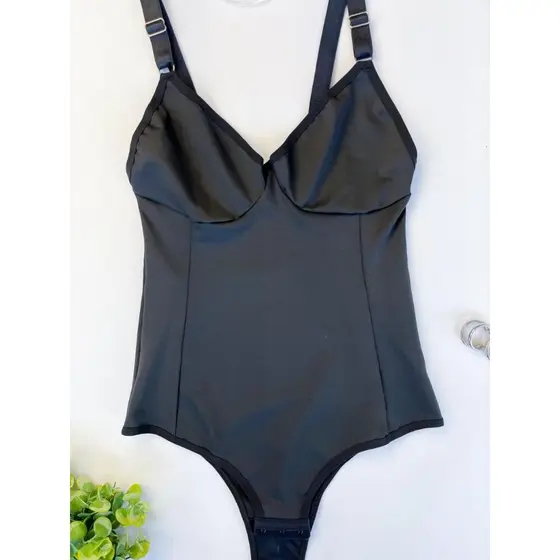 Body Modelador Sem Bojo Sem Aro Reforçado Suplex Alça Metal Regulável Moda Intima Linha