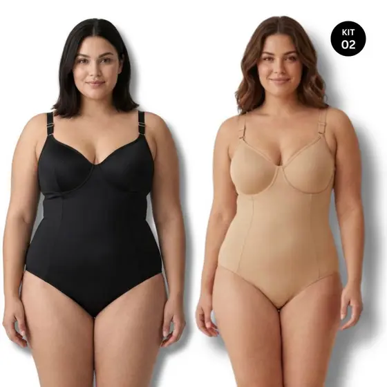 Kit 2 Body Plus Size 48 ao 54 Suplex Confortável Sem Bojo Alça Ajustável