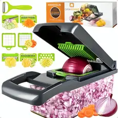 Fatiador Cortador Ralador De Legumes Profissional Multiuso Cozinha Slicer Aço Inox 14 em 1 Verduras Frutas Alimentos