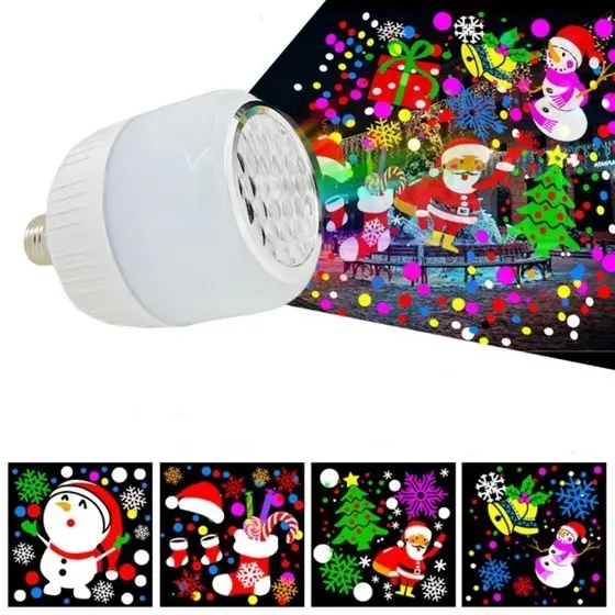 Lampada Projetor Natal Refletor Desenhos Natalinos Led  Bivolt E27