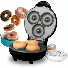 Mini Máquina de Fazer Donuts Rosquinhas Automática Confeitaria Culinária 3 Buracos 110V-220V