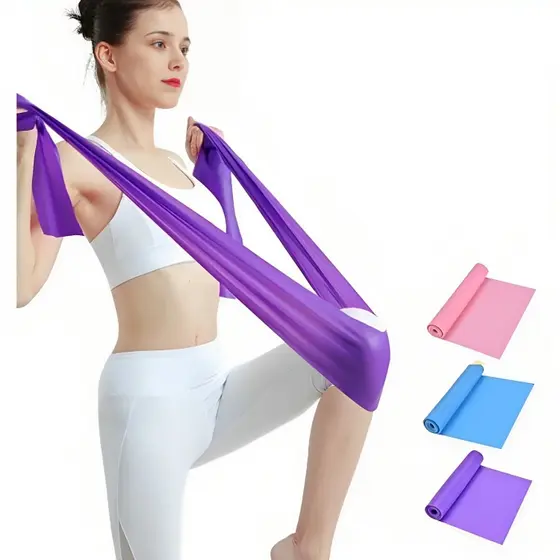 Kit 3 Fitness Faixa Elástica Para Exercício Yoga Alongamento 150cm