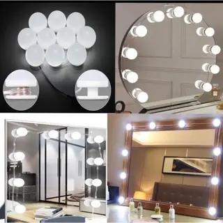 Kit Luz LED para Espelho Camarim Maquiagem Penteadeira 10 Lâmpadas LED USB 3 Cores Iluminação