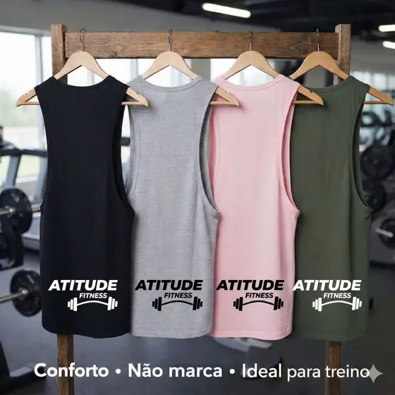 4 Regata Cavada Feminina Academia Fitness Canelada Confortável Não Marca