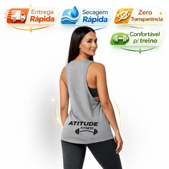 Kit com 2 Camisetas Regatas Femininas Fitness Basicas Academia Mulher Crossfit Yoga Pilates