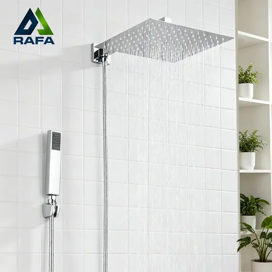 Kit Chuveiro Ducha De Banheiro Slin Quadrada C/ Chuveirinho Luxo E Desviador Kit completo, Inox