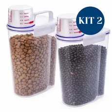 Kit 2und Pote Mantimentos Hermetico Armazenamento Medidor 2l