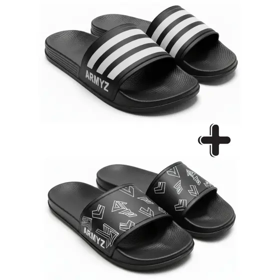 Kit Chinelo Slide 2 Pares Leves, Macios e Tendência