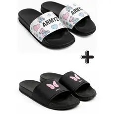 Kit 2 Pares Chinelo Slide Feminino Macio Estiloso Moda Praia